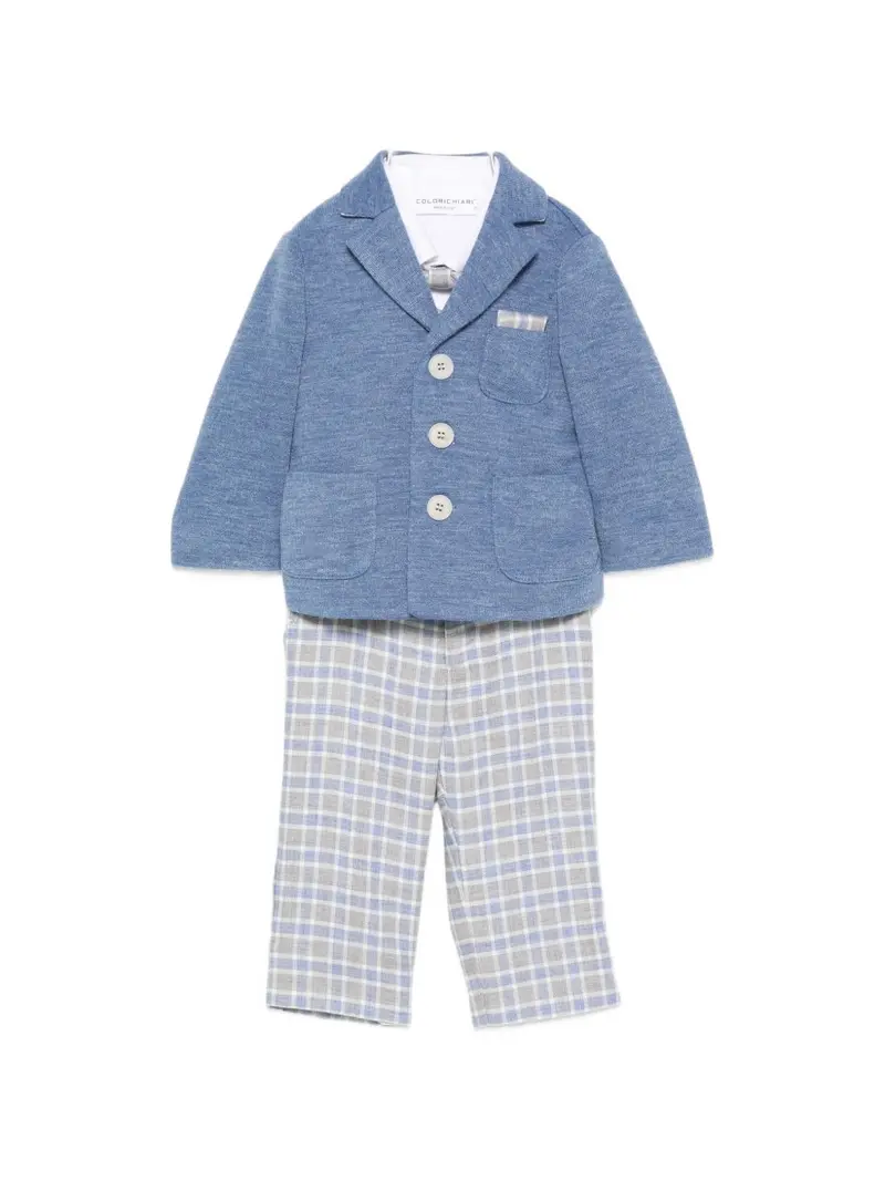 Completo elegante azzurro/beige per neonato