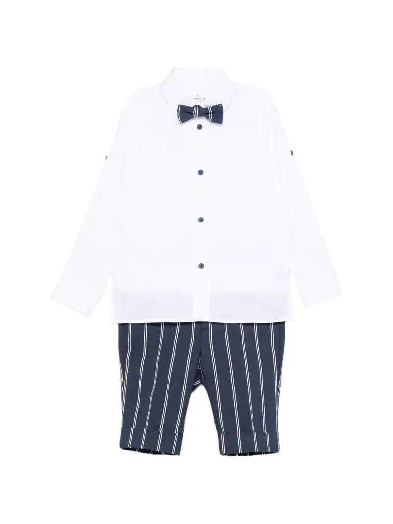 Completo elegante bianco/blu per bambino
