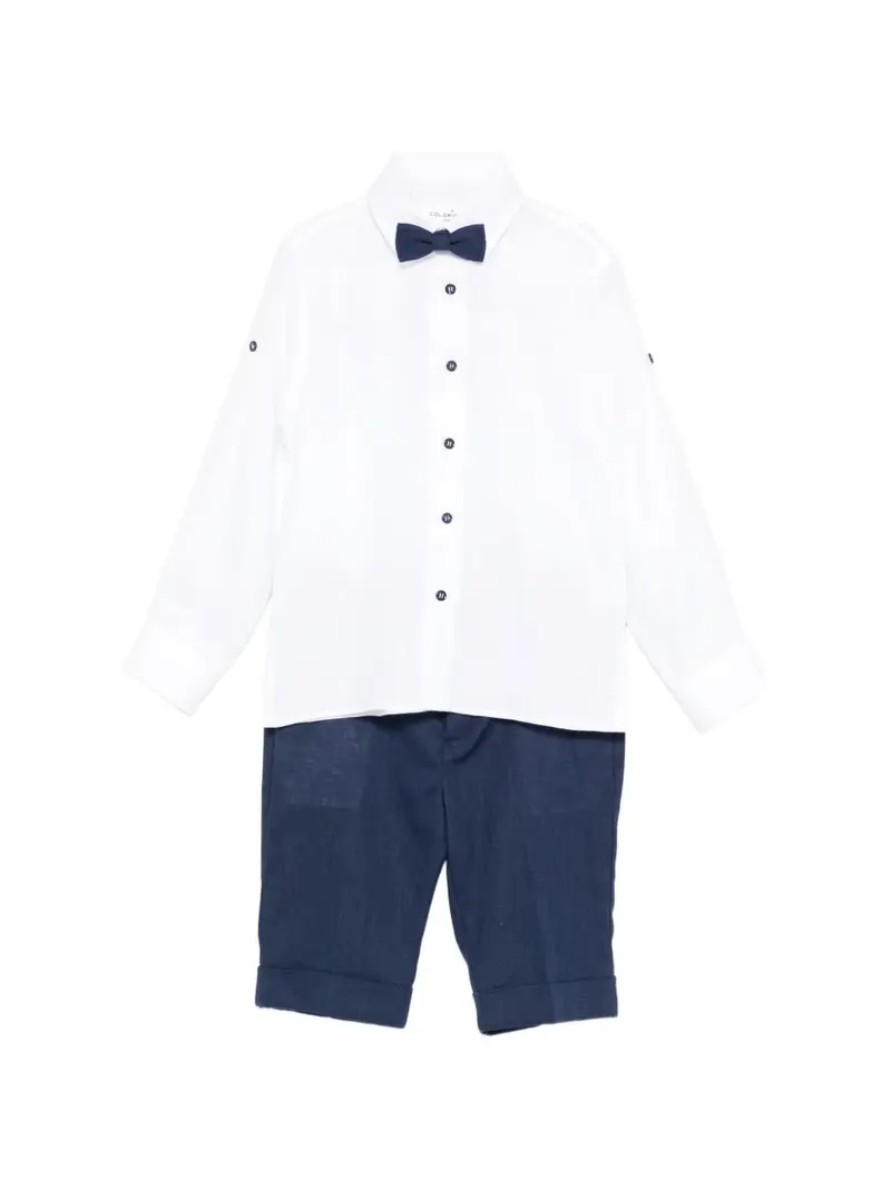 Completo elegante bianco/blu per bambino