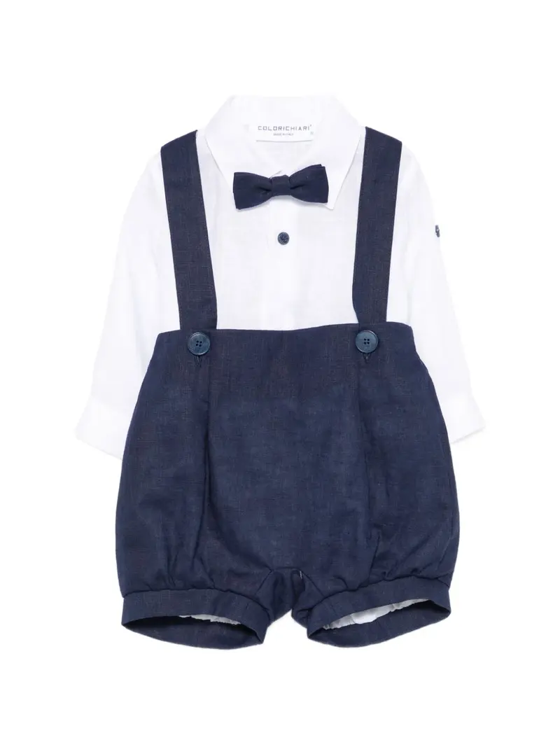 Completo elegante bianco/blu per neonato