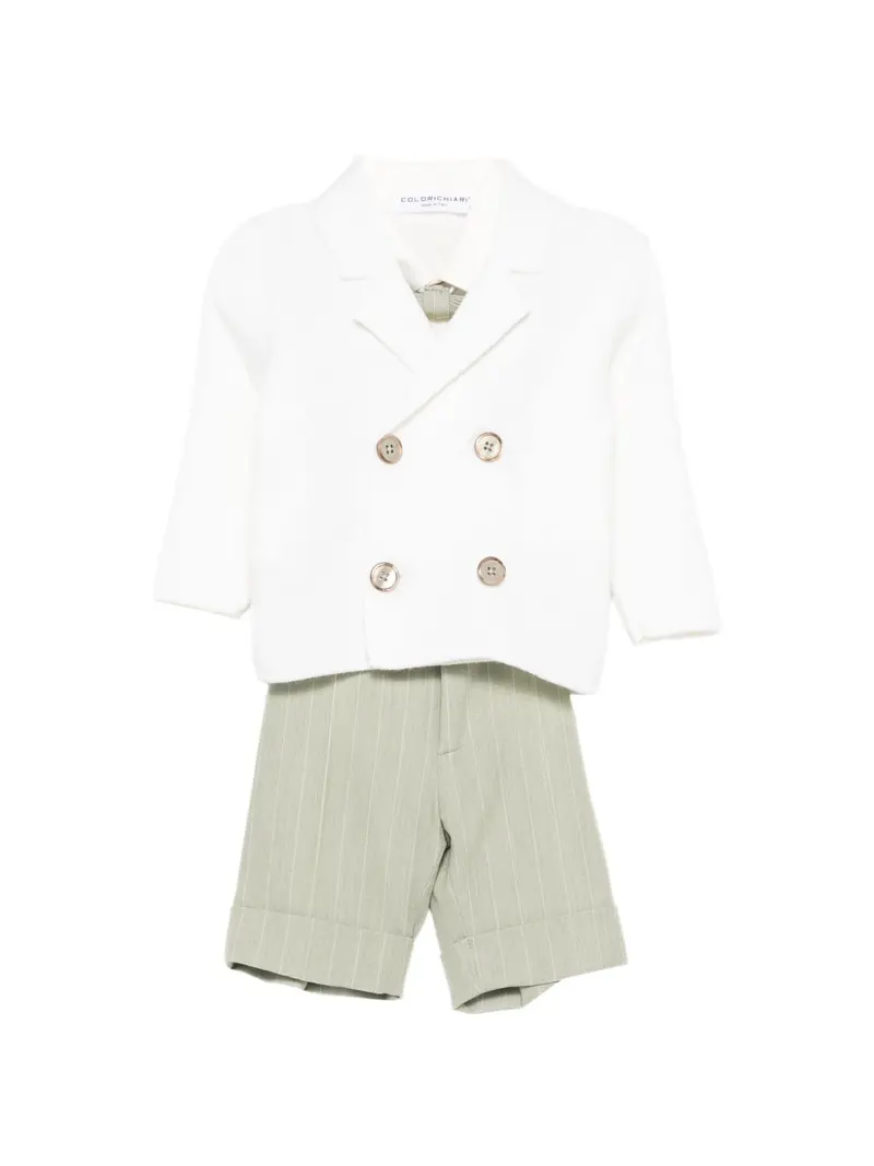 Completo elegante bianco/verde per neonato