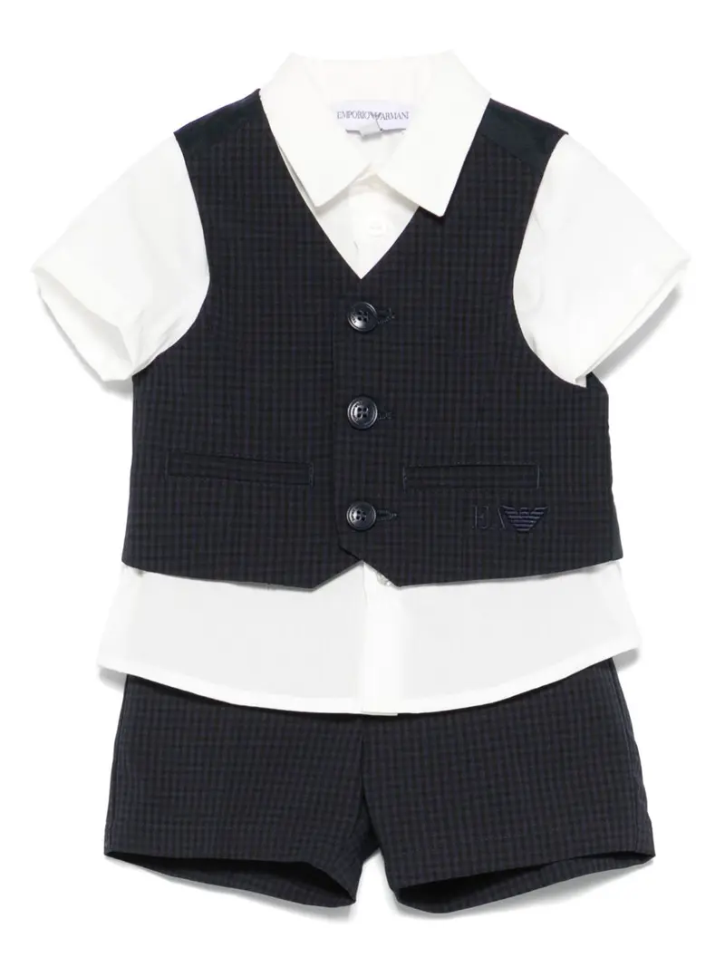 Completo elegante blu/bianco per neonato