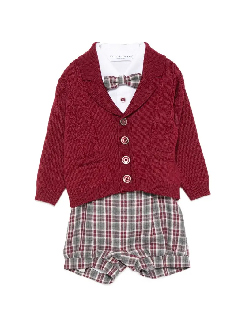 Completo elegante bordeaux per neonato