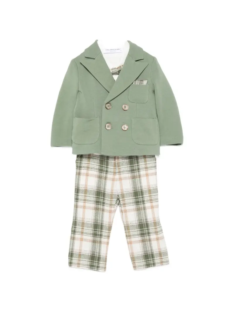 Completo elegante verde/beige per neonato