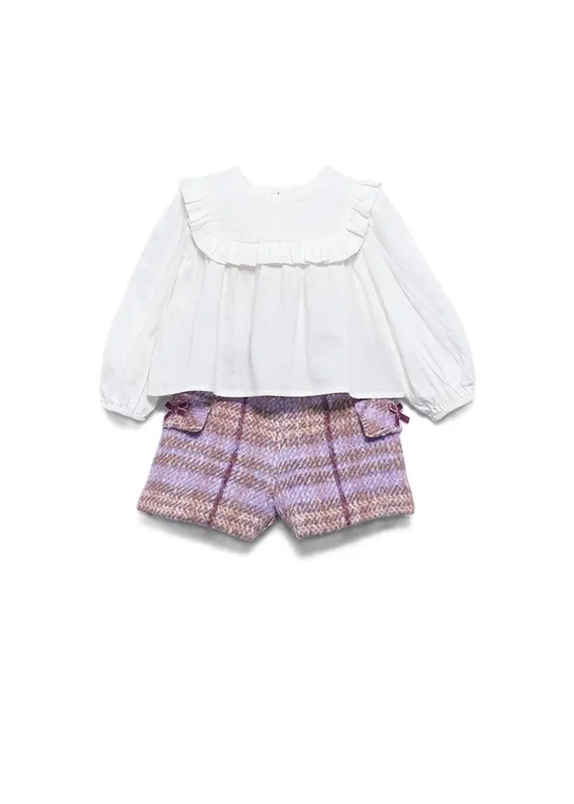 Completo lilla/bianco per neonata