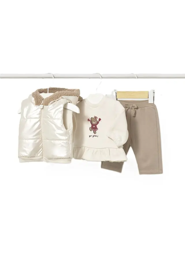 Completo marrone/bianco per neonato