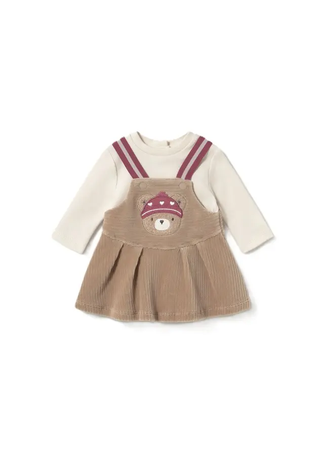 Completo marrone/ecru per neonata
