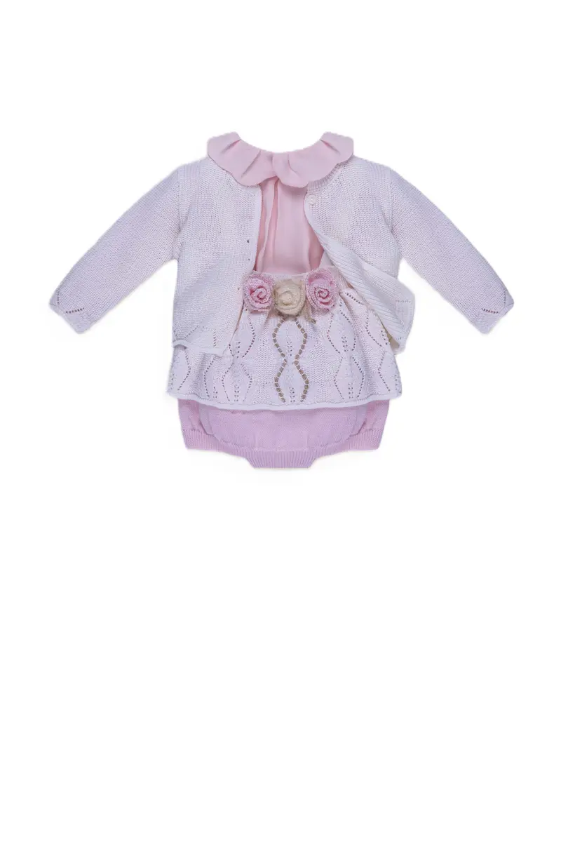 Completo rosa/bianco per neonata