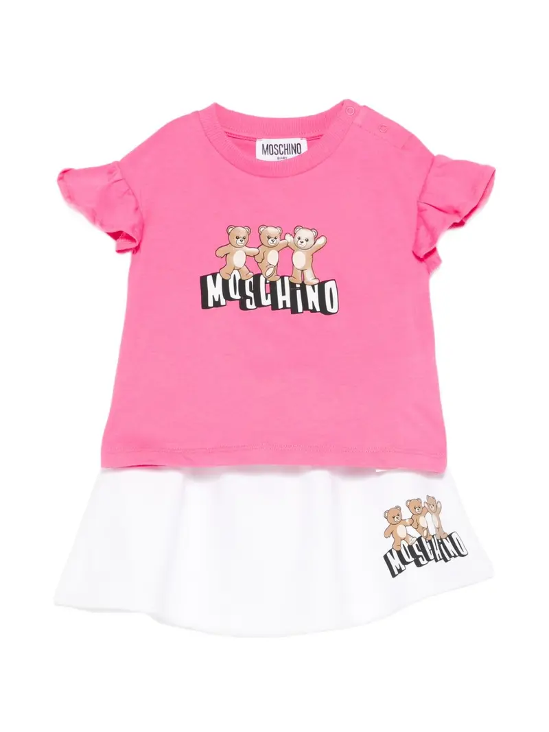 Completo rosa/bianco per neonata