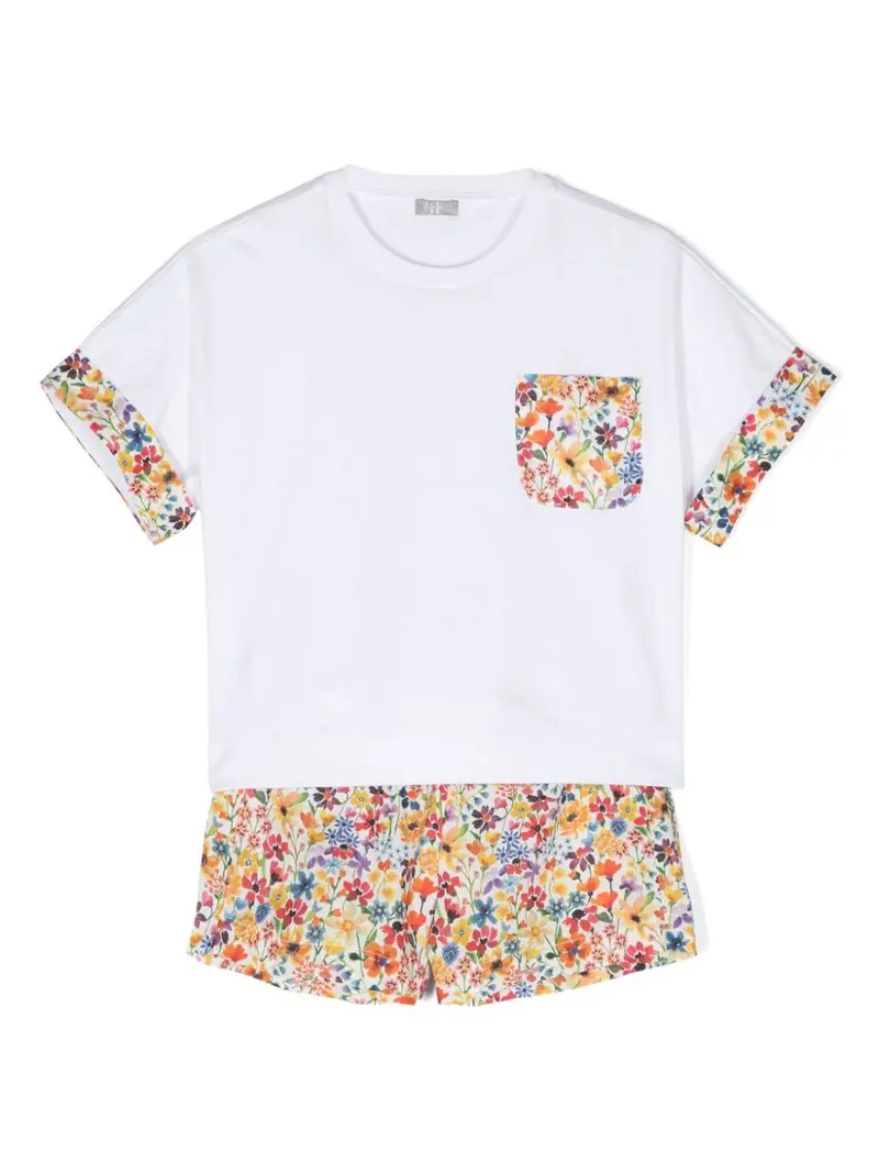Completo sportivo bianco e rosa per bambina