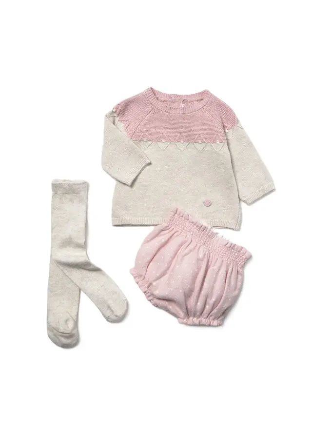 Completo sportivo bianco/rosa per neonata