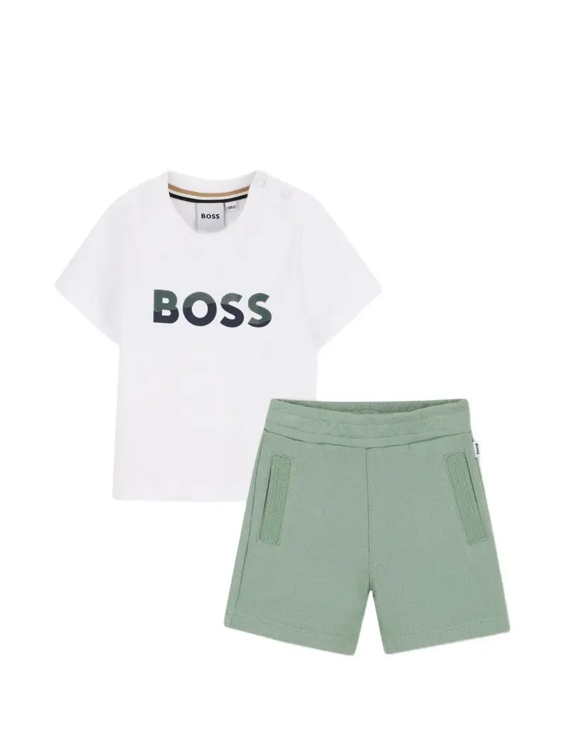 Completo sportivo bianco/verde per neonato