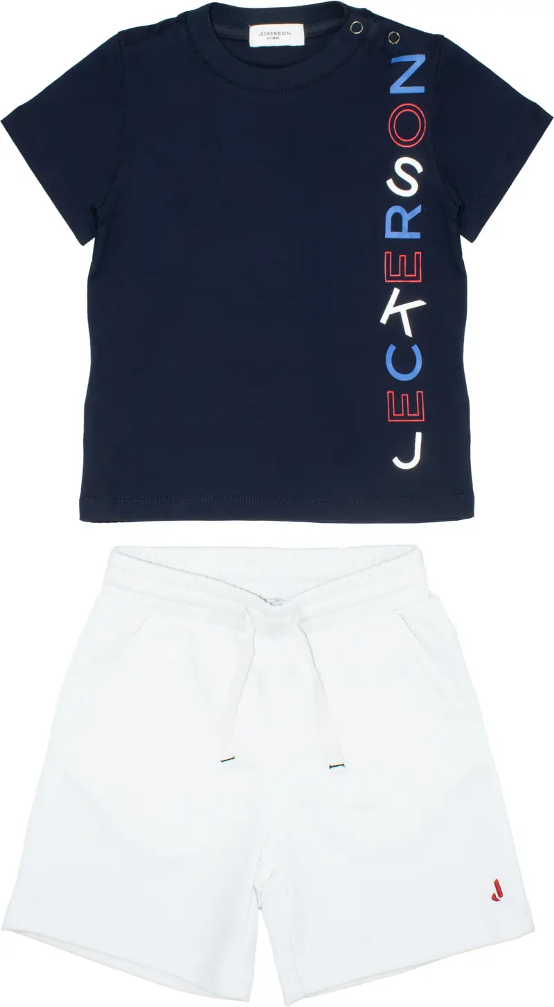 Completo sportivo blu navy/bianco per neonato