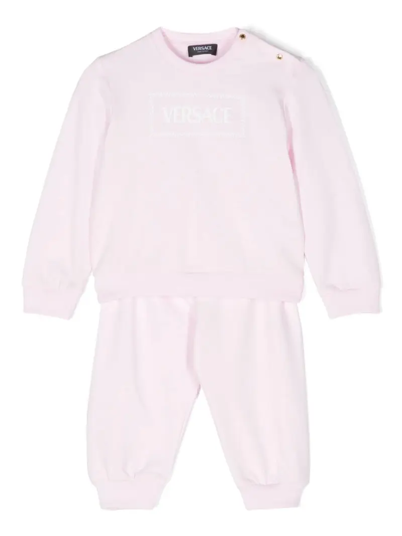 Completo sportivo per neonata in cotone rosa chiaro