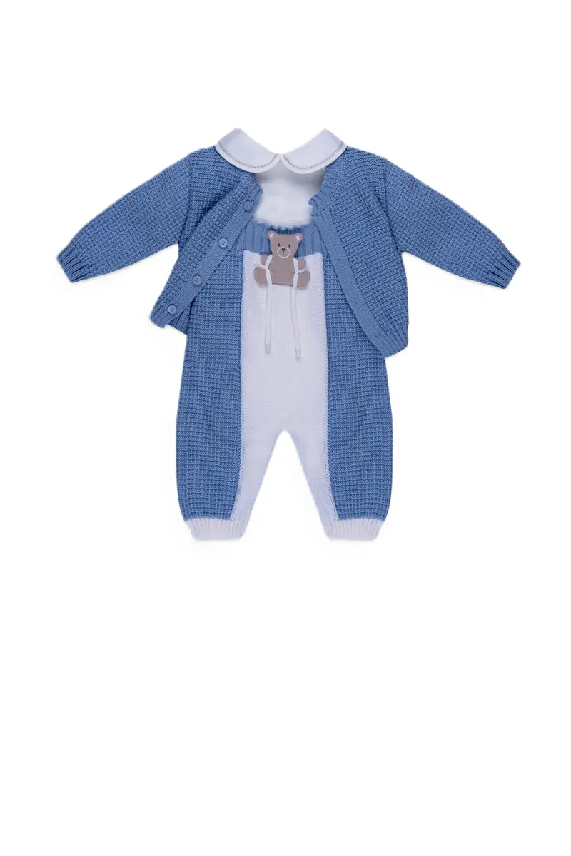 Completo vaniglia/cielo per neonato