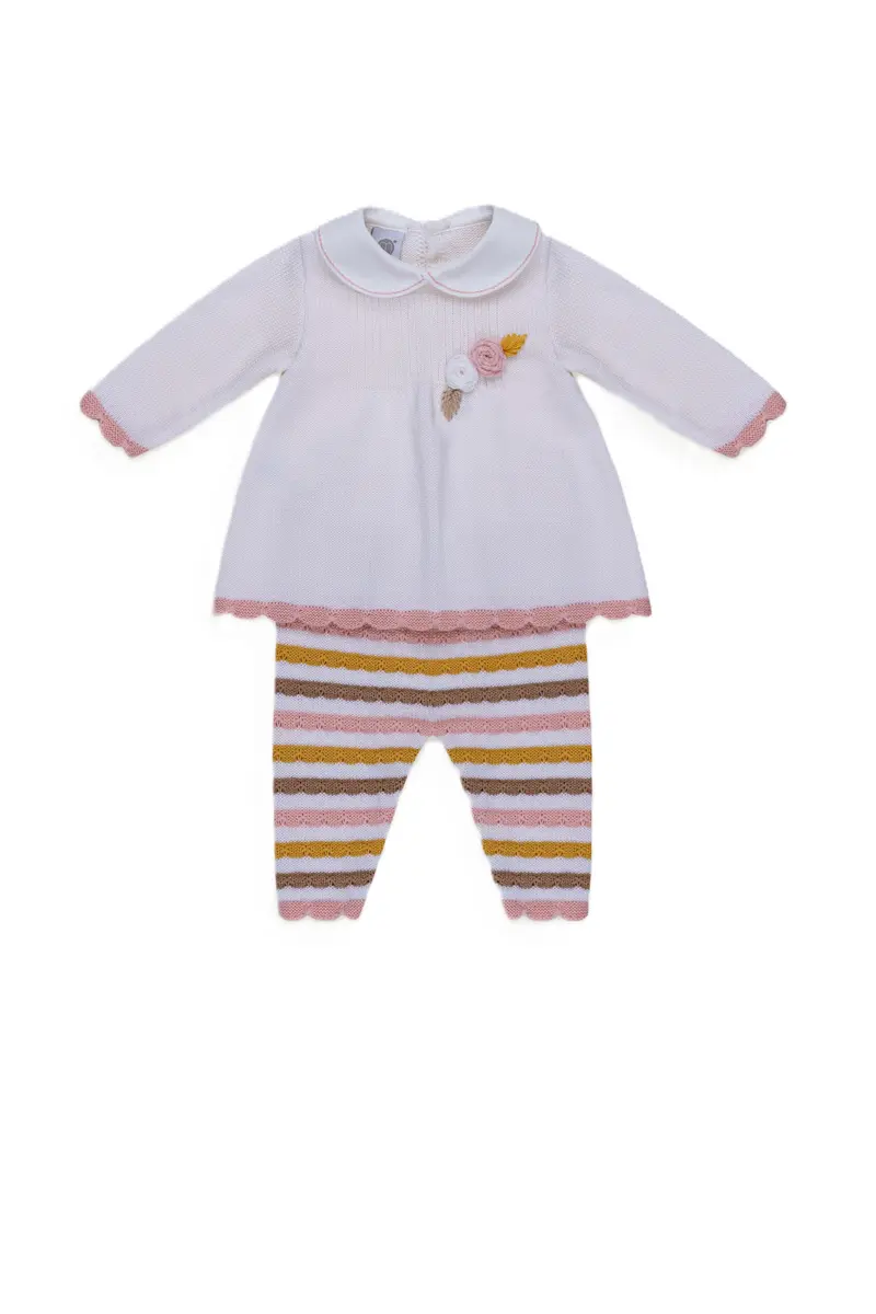 Completo vaniglia/multicolor per neonata