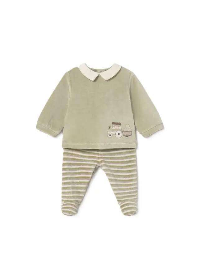 Completo verde alloro per neonato