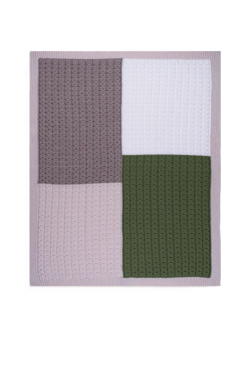 Coperta beige/bianco/verde per neonato