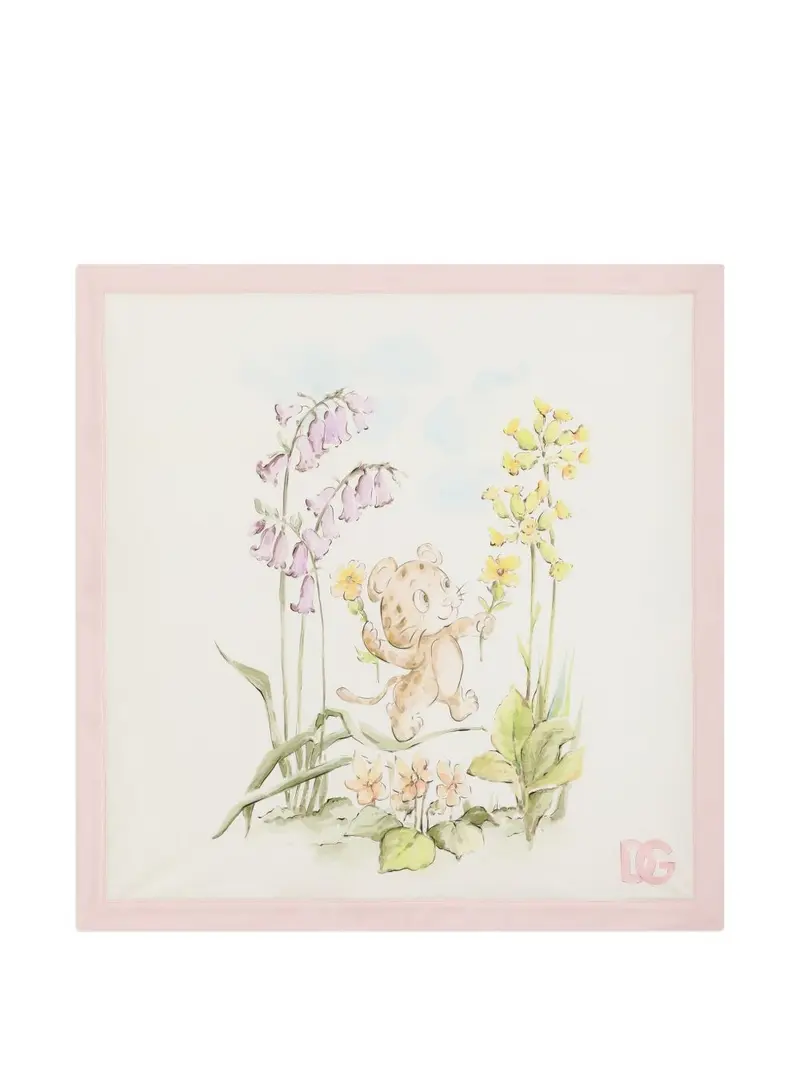 Coperta bianca/rosa per neonata