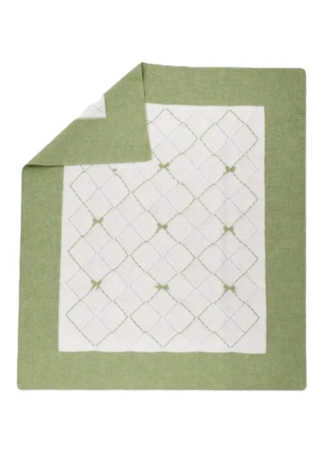 Coperta bianca/verde per neonato