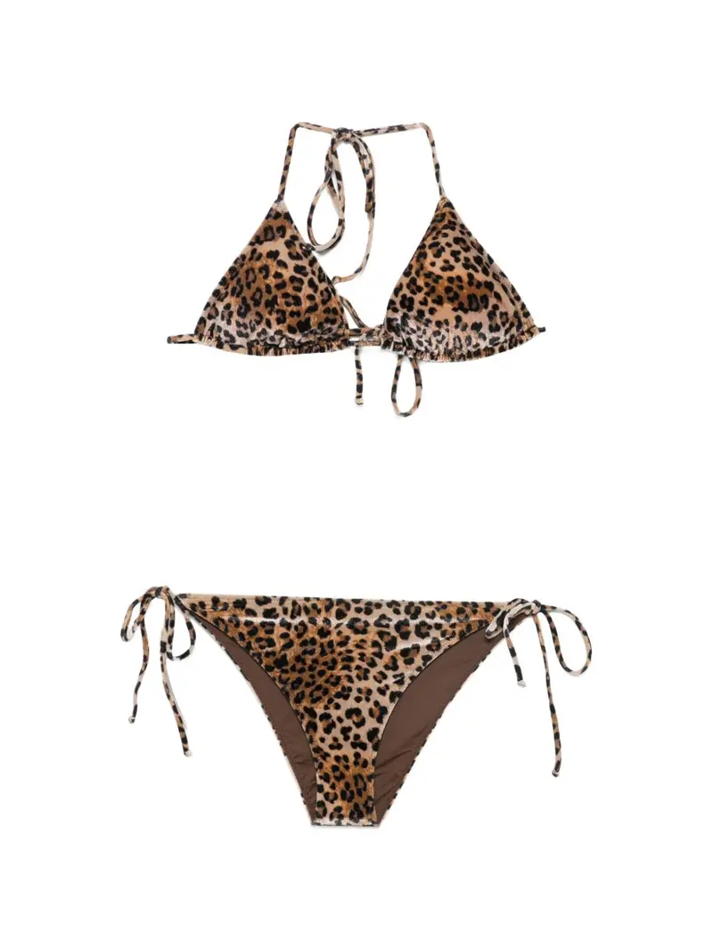 Costume animal print marrone per bambina