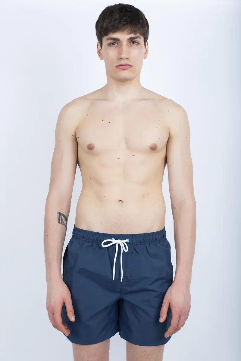 Costume da bagno corto vita elasticata Iconic Taffeta Arcobaleno 2 colori navy