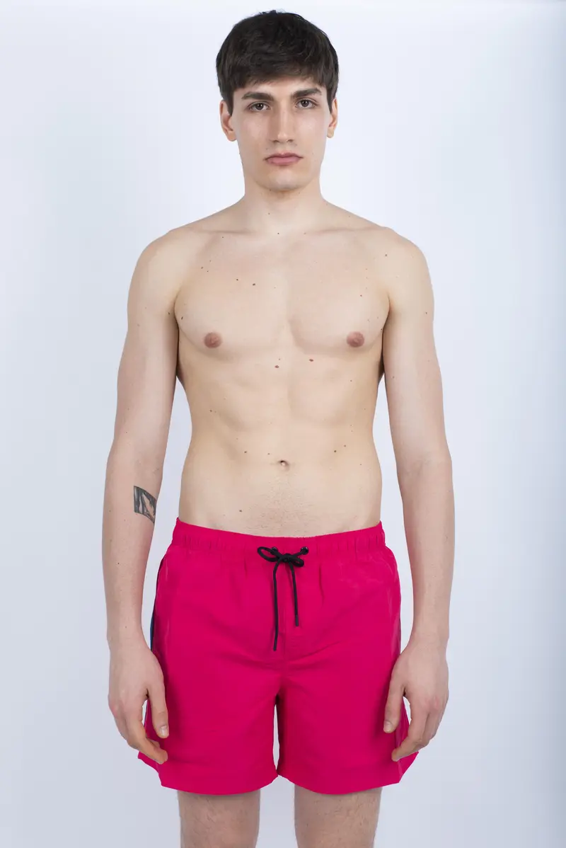 Costume da bagno corto vita elasticata Iconic Taffeta Dark Rainbow fucsia