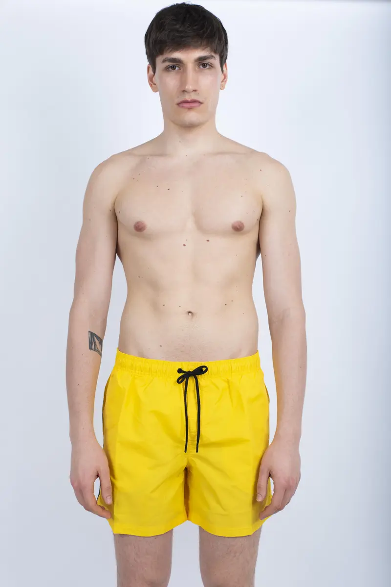 Costume da bagno corto vita elasticata Iconic Taffeta Dark Rainbow giallo