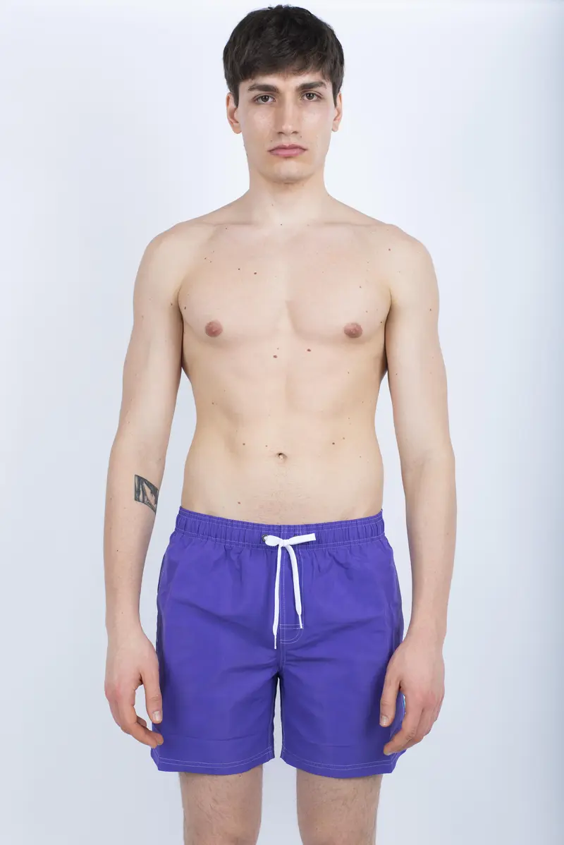 Costume da bagno corto vita elasticata Iconic Taffeta viola