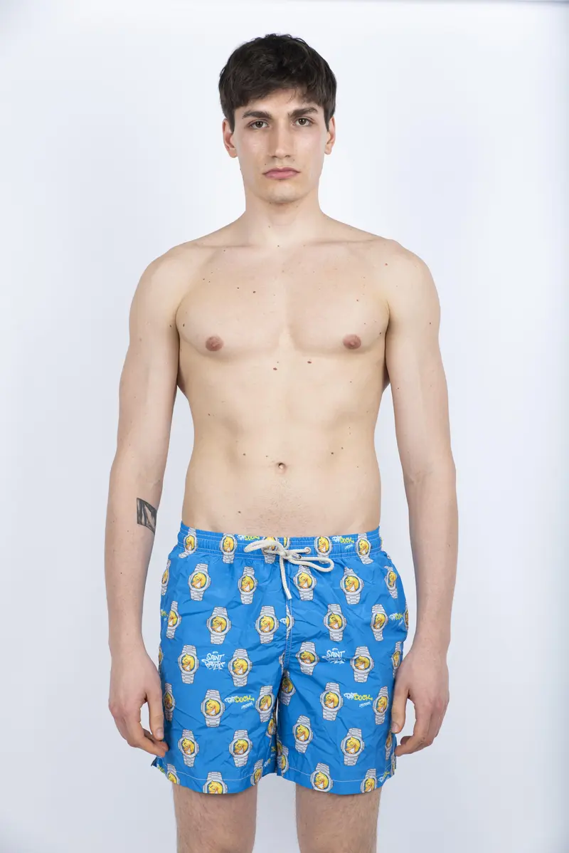 Costume da bagno da uomo Lighting con stampa orologio Duck