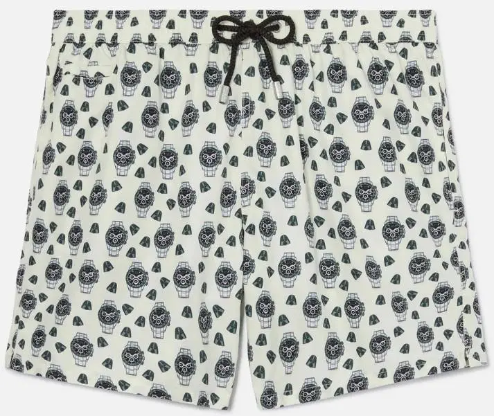 Costume mare Lighting Micro bianco con stampa watch in the night