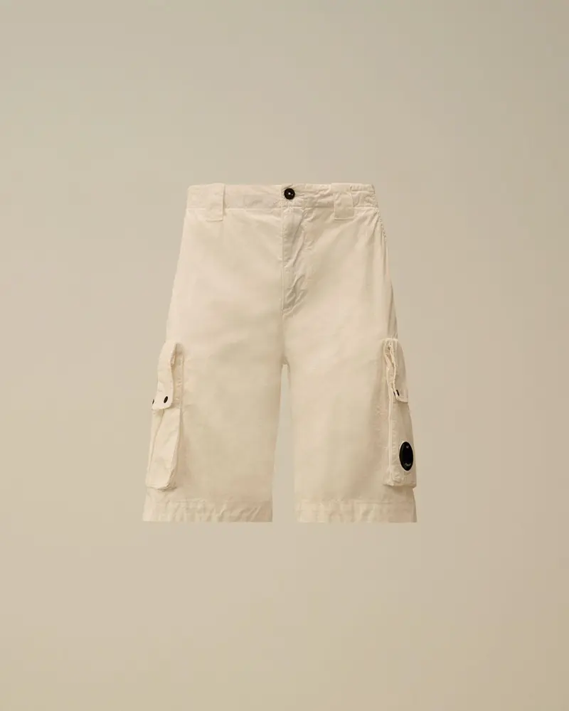 Cotton Gabardine Lens Cargo Shorts