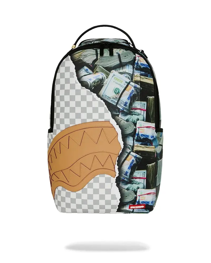 Cream check full of cash backpack