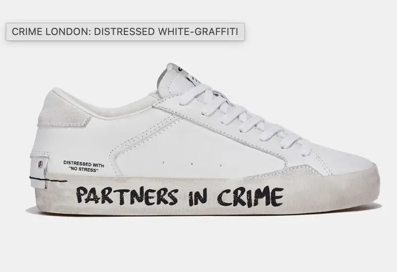 Crime London Distressed White Graffiti