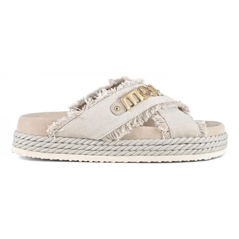 Criss-cross sandal recycled canvas