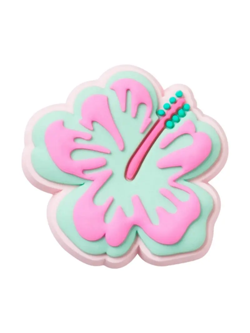 CROCS JIBBITZ Donna Turquoise and Pink Hibiscus Multicolore - CR.4734 JIB