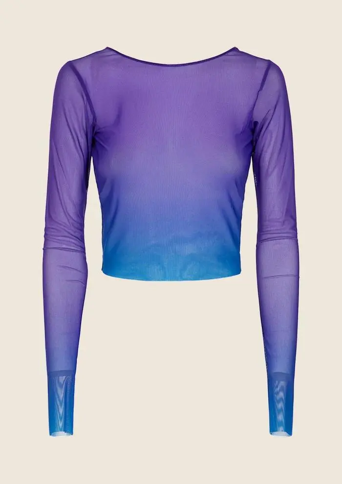 Crop Top Manica Lunga Degradè