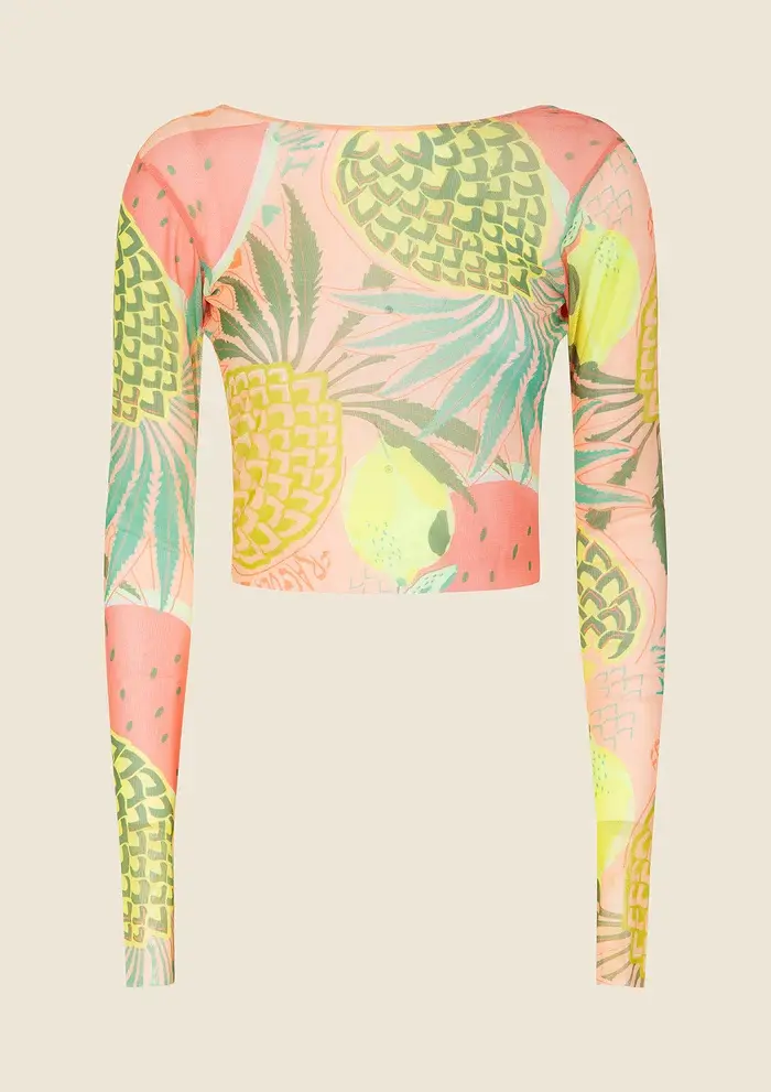 Crop Top Manica Lunga Fantasia