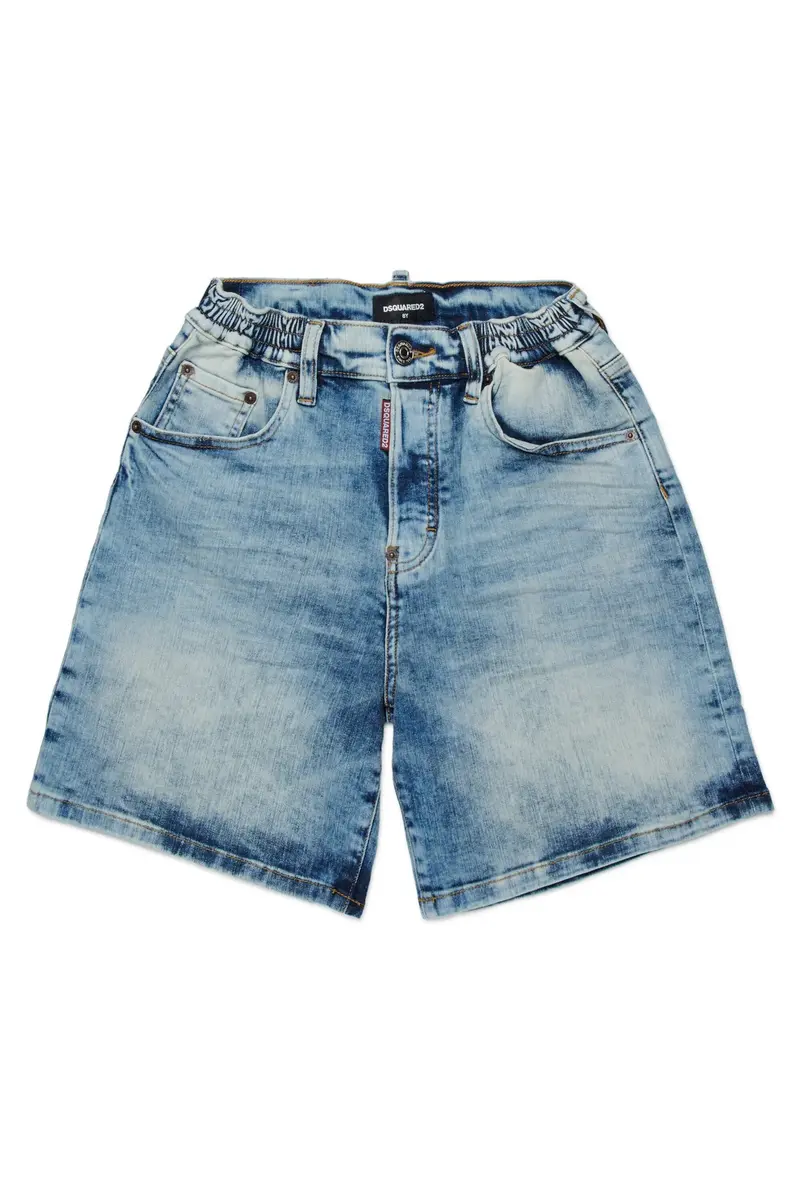 D2Kids Junior Marbled Effect Denim Shorts