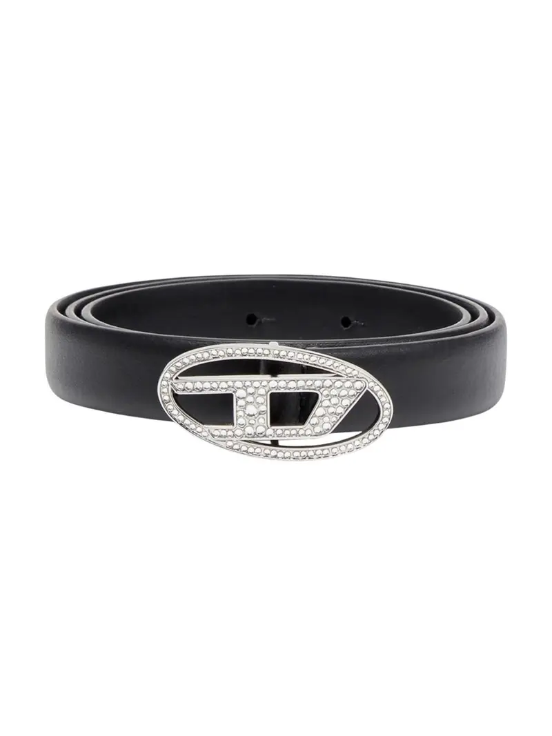 DIESEL Cintura Donna OVAL D LOGO B-1DR STRASS 20 BELT Nero - X09972 P6364 T8013
