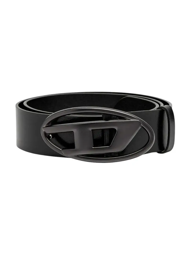 DIESEL Cintura Unisex OVAL D LOGO B-1DR BELT Nero - X08516 P8139 T8013