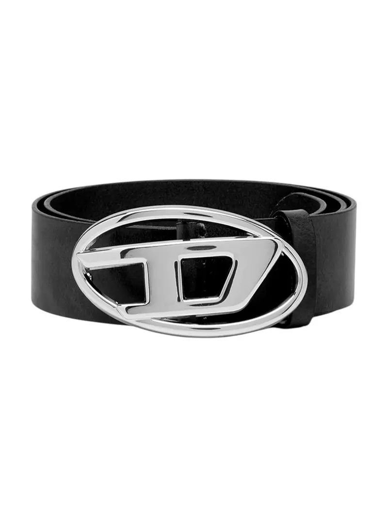 DIESEL Cintura Uomo OVAL D LOGO B-1DR W BELT X08727 PR666 H6528 001 - BLACK
