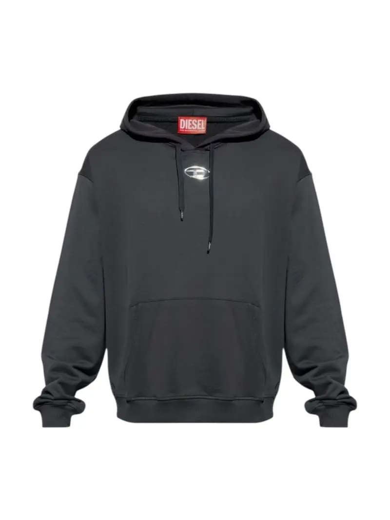 DIESEL Felpa Uomo S-NORM-HOOD-IOD FELPA A20447 0BKBW 900 001 - BLACK