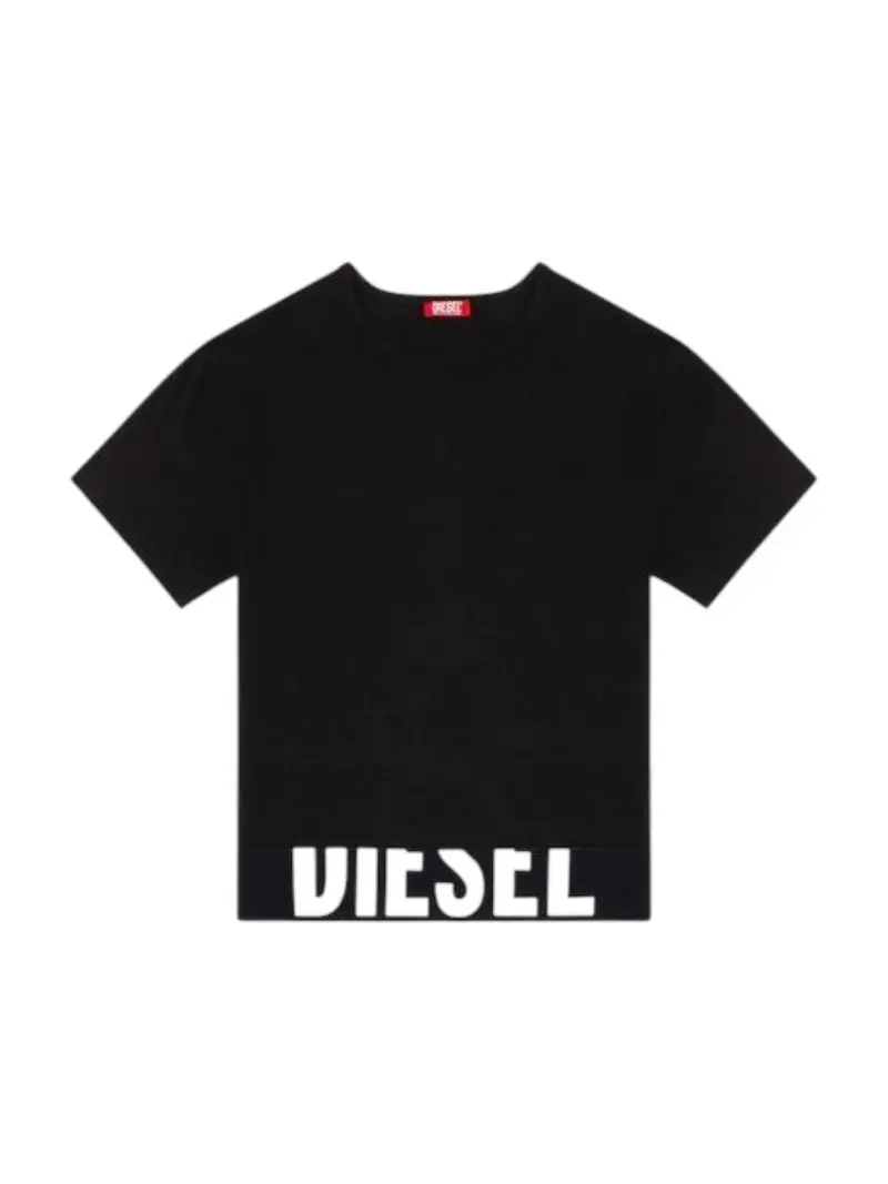 DIESEL T-shirt Donna UFTEE-SPORT-CROPPED-T-SHIRT MAGLIETTA A14593 0HMAU 9XX 001 - BLACK