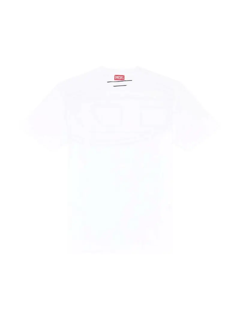 DIESEL T-shirt Uomo T-BOGGY-MEGOVAL-D MAGLIETTA A11302 0HGAM 100 Bianco