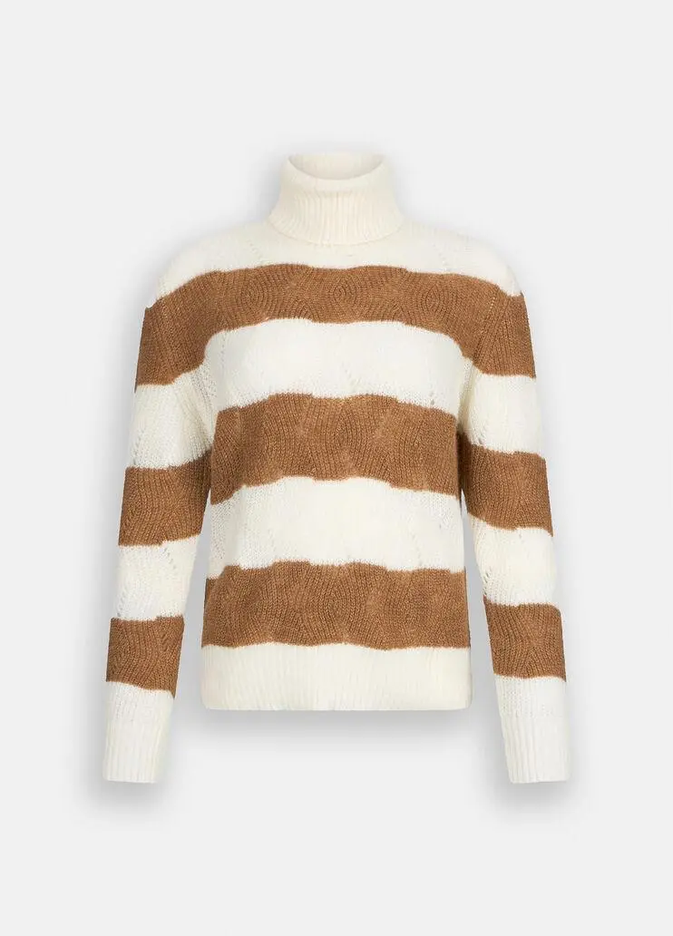 Dolcevita a righe in lana e alpaca