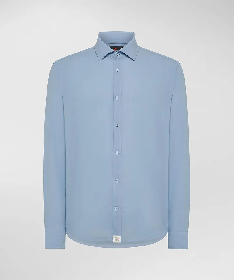 Dominic MU Camicia in Mussola di cotone blu fumo