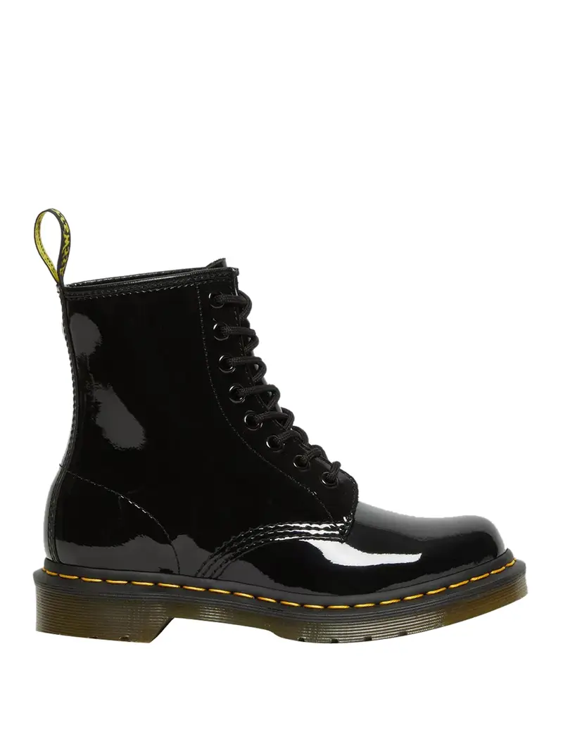 Dr Martens 1460 W Patent Lamper Anfibio Donna Nero