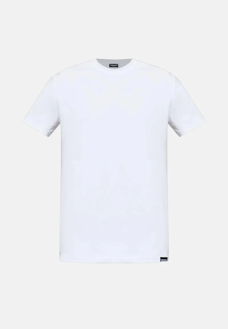 DSQUARED2 T-shirt a manica corta bianca da uomo con ricamo logo sul retro D9M206250100
