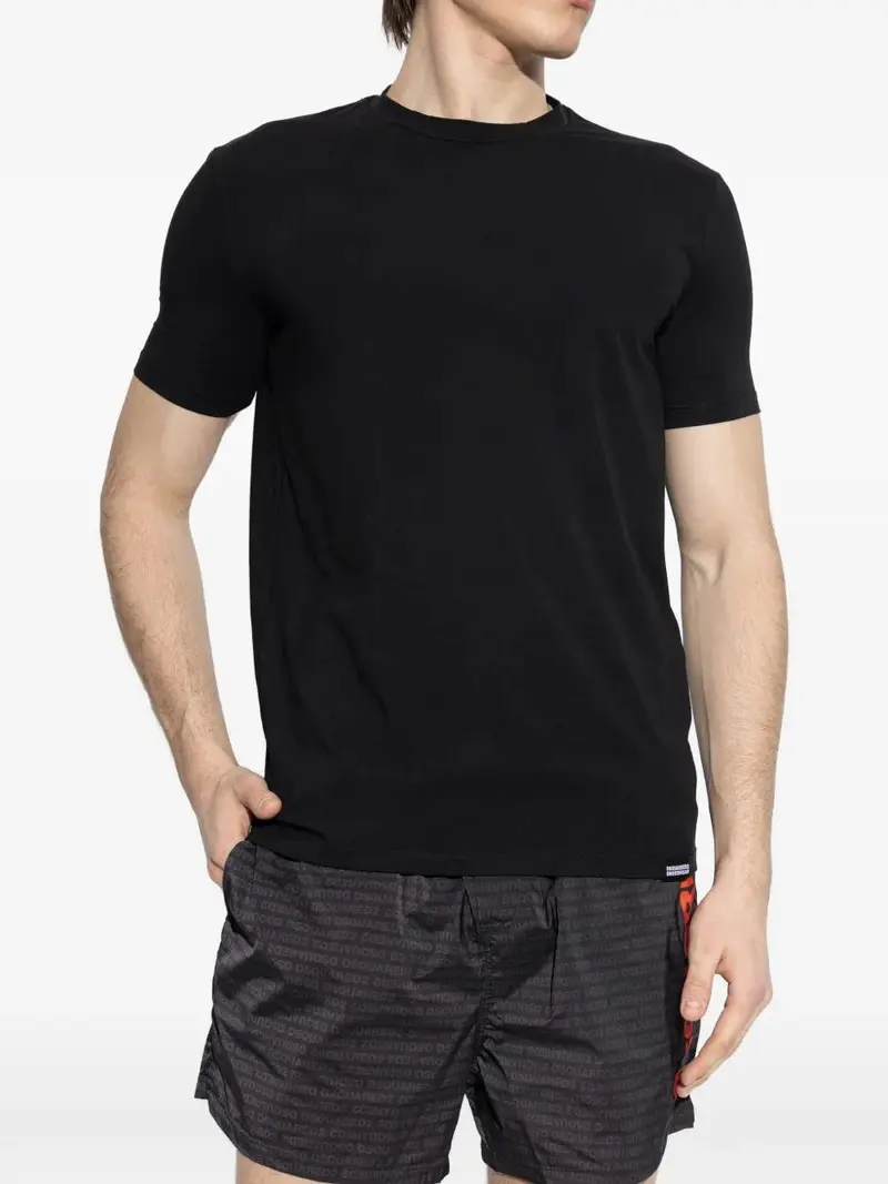 DSQUARED2 T-shirt a manica corta nera da uomo con ricamo logo sul retro D9M206250001